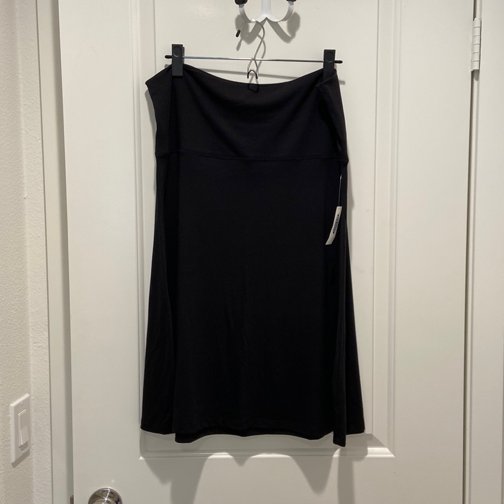 Black A-line Foldover Top Skirt